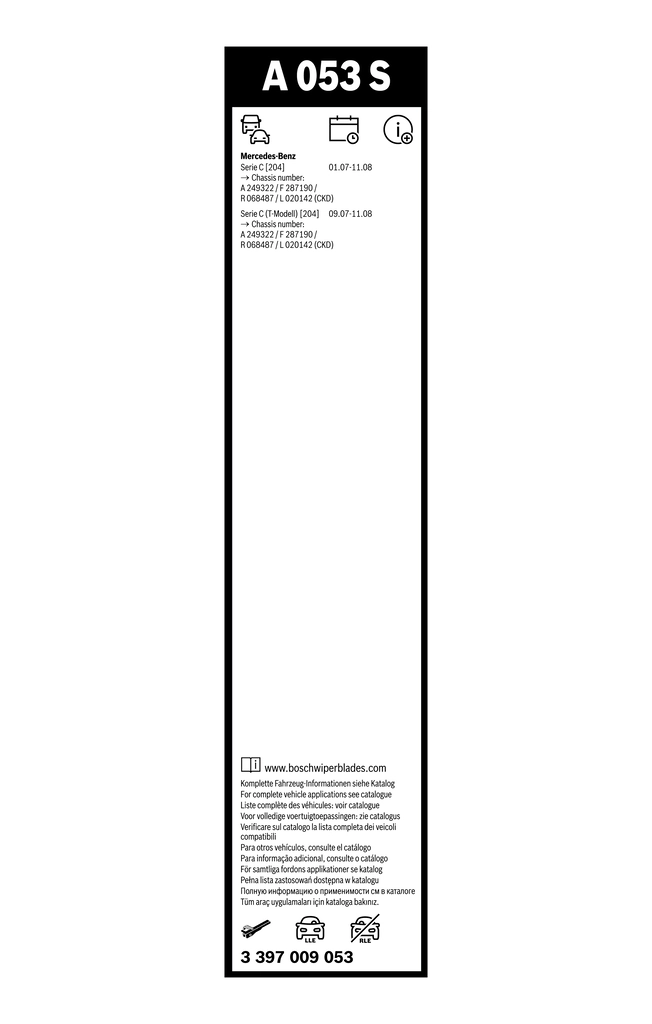 3397009053 Bosch Склоочисники лобового скла