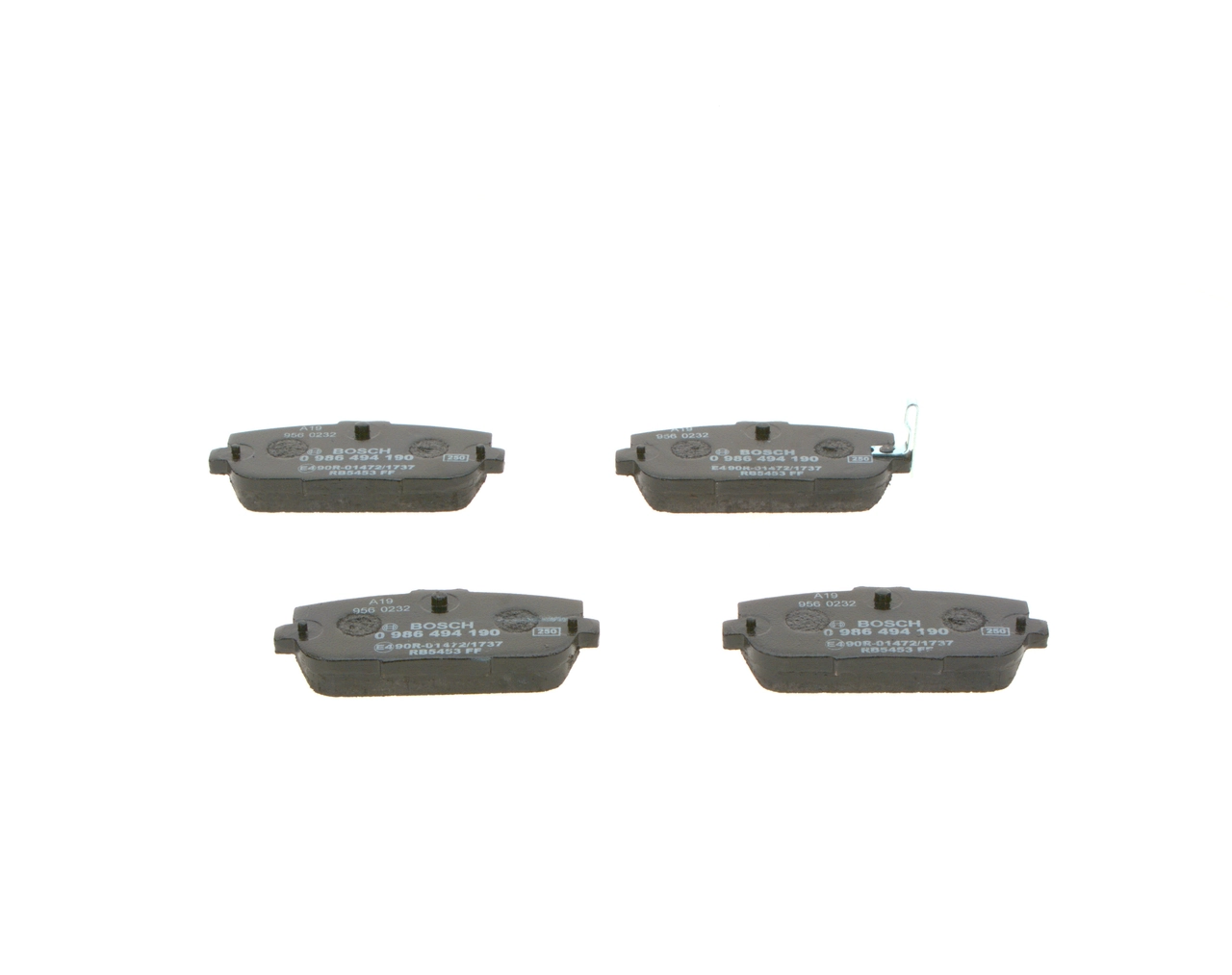 Задні гальмівні колодки 0986494190 Bosch