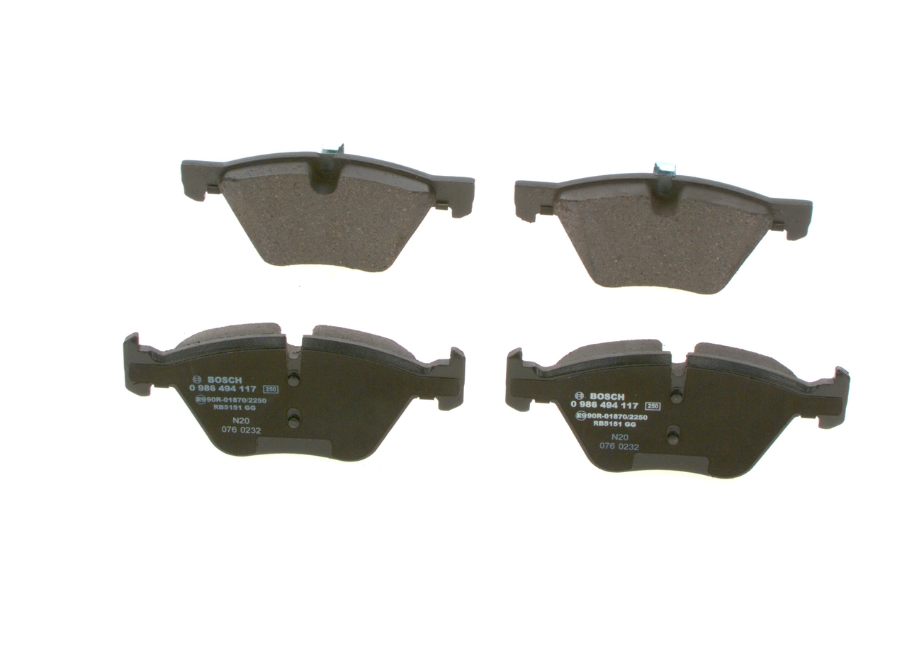 Купити 0986494117 Bosch Колодки гальмівні передні, дискові