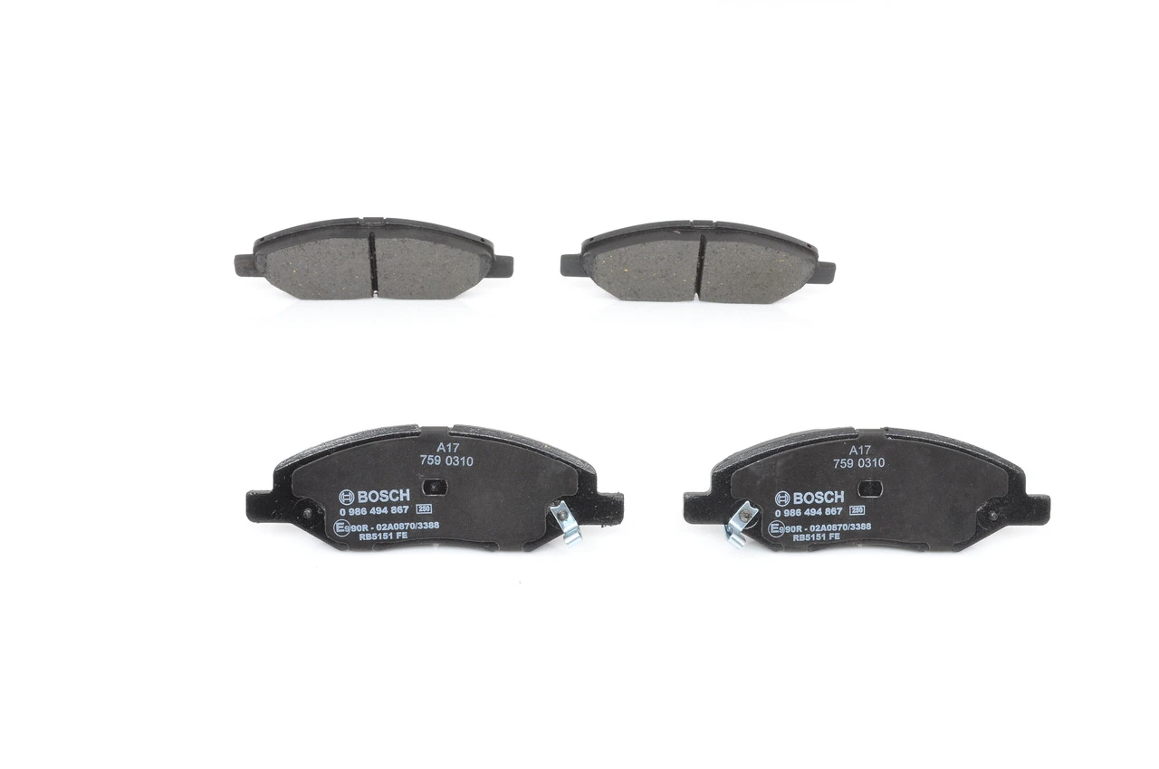 Передні тормозні колодки 0986494867 Bosch