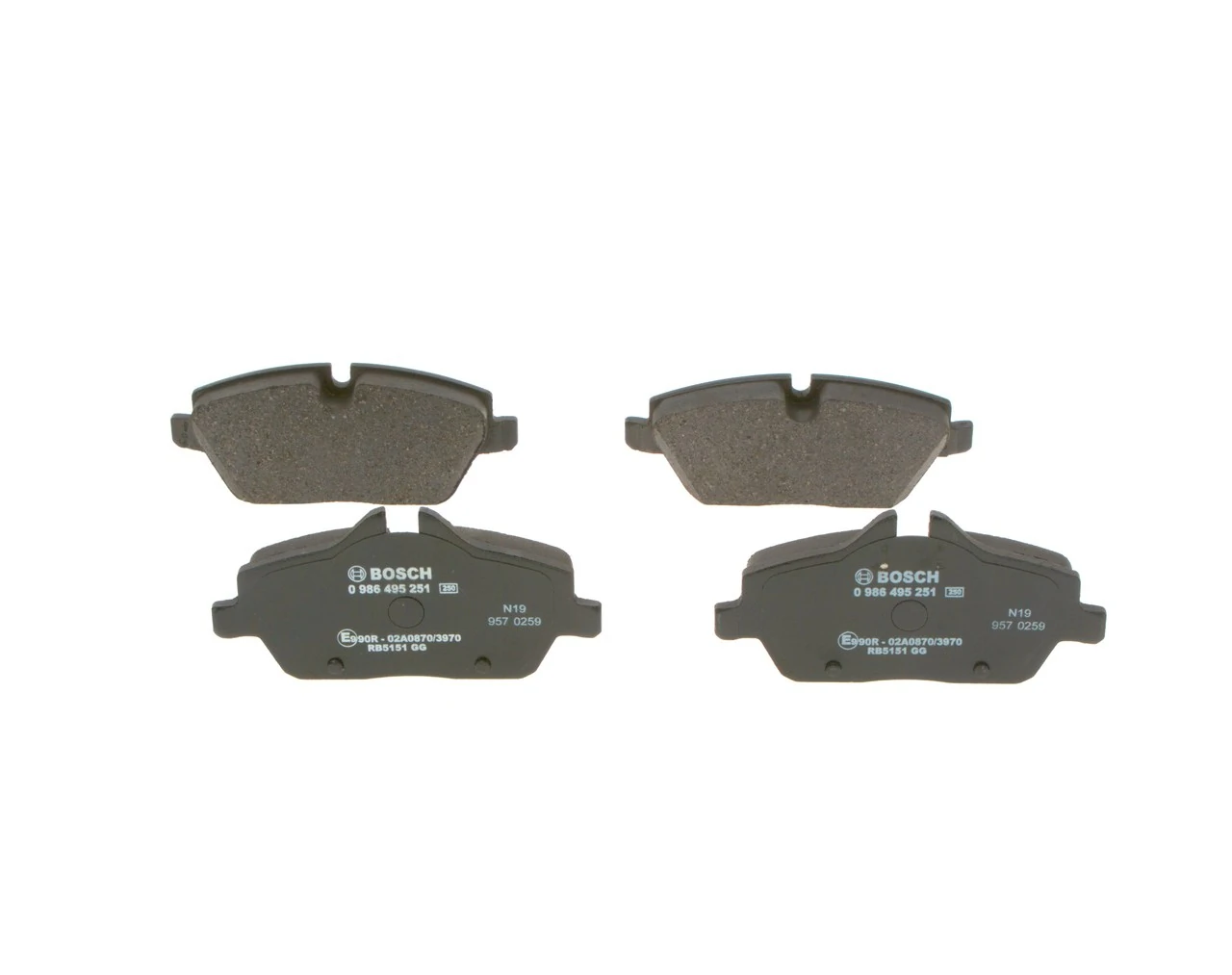 Передні тормозні колодки 0986495251 Bosch
