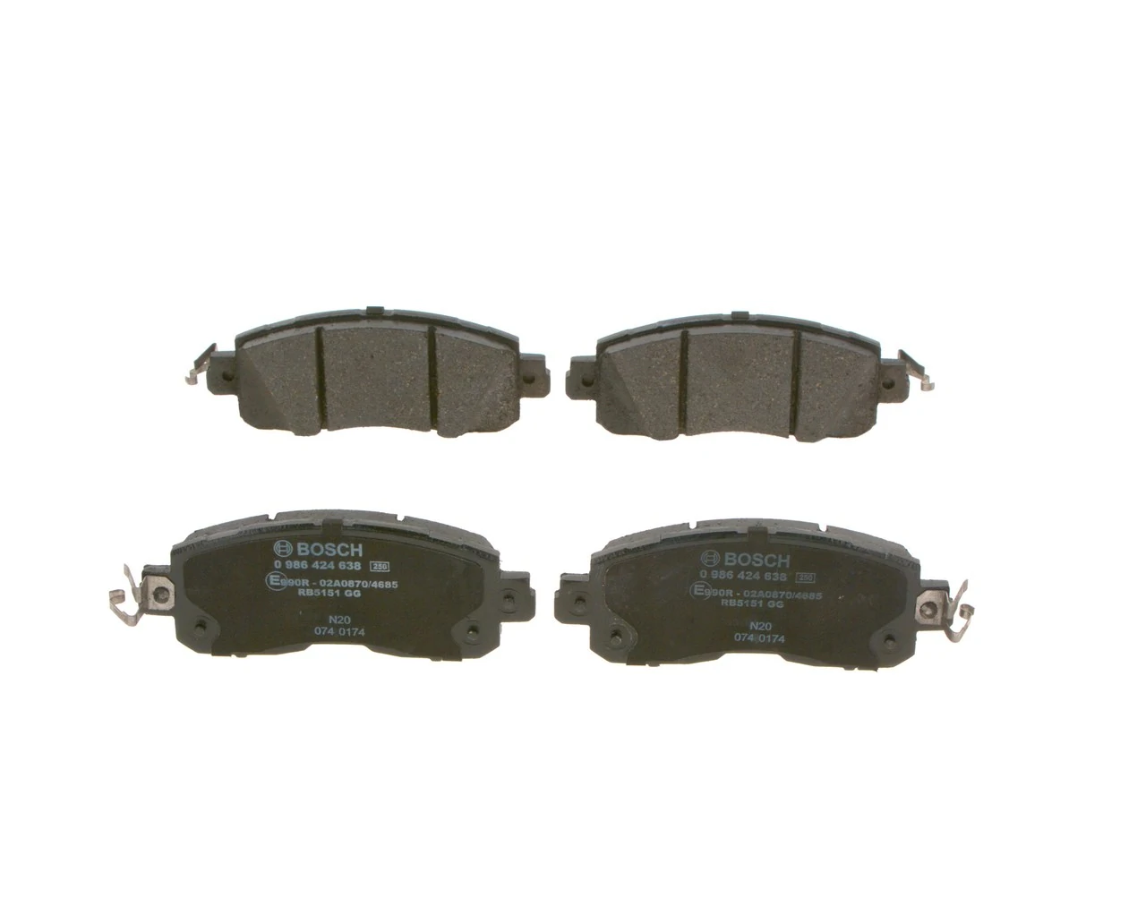 Гальмівні колодки Bosch 0986424638 ціна, від 35.40 USD