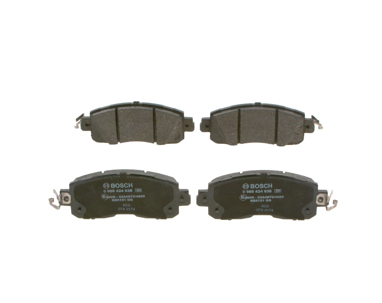 0986424638 Bosch Передні гальмівні колодки