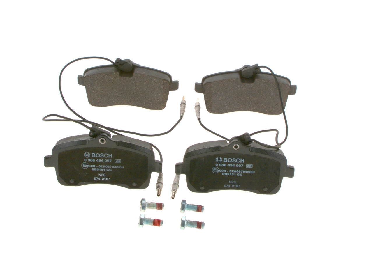 Купити 0986494097 Bosch Колодки гальмівні передні, дискові
