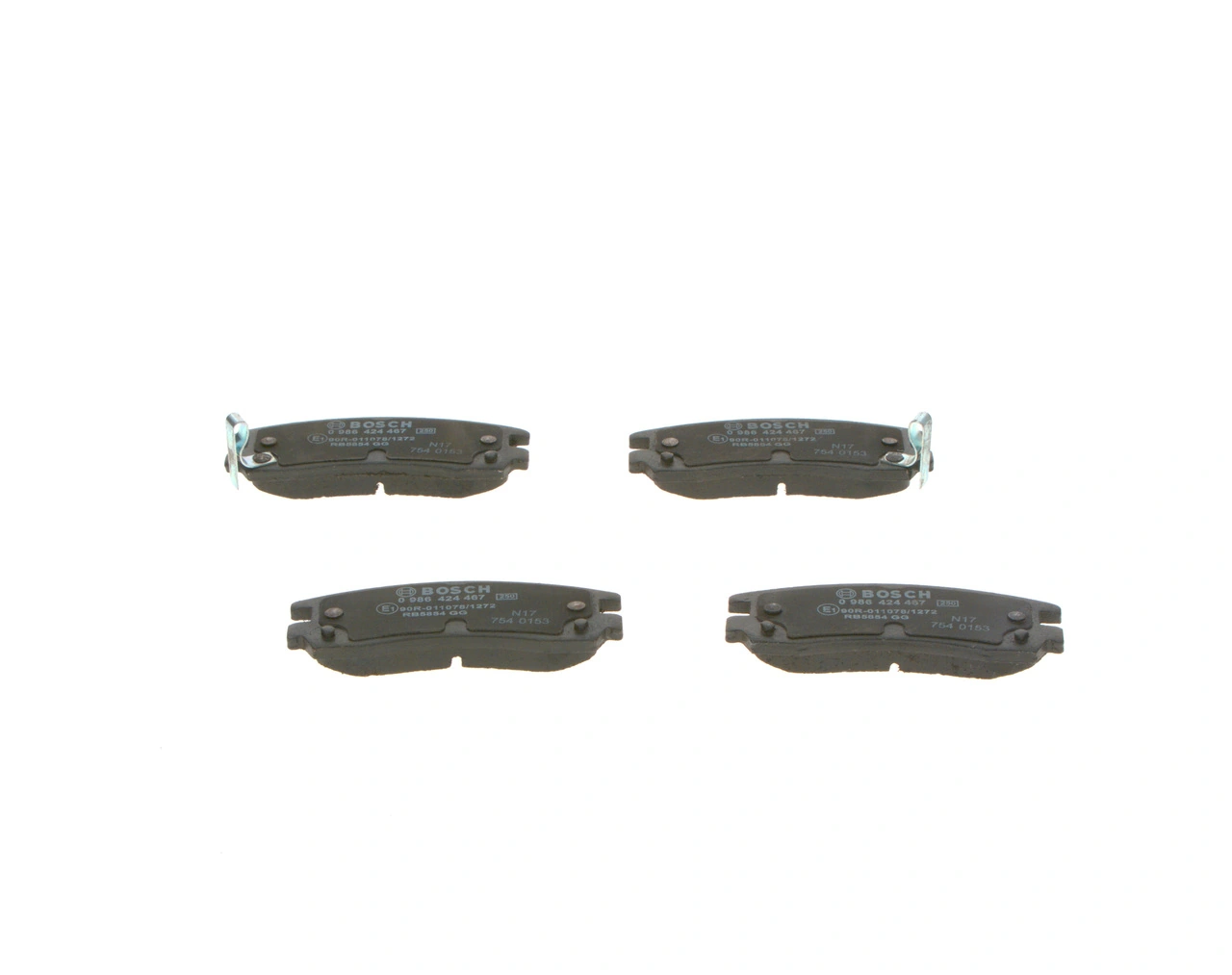 0986424467 Bosch Колодки гальмівні задні, дискові