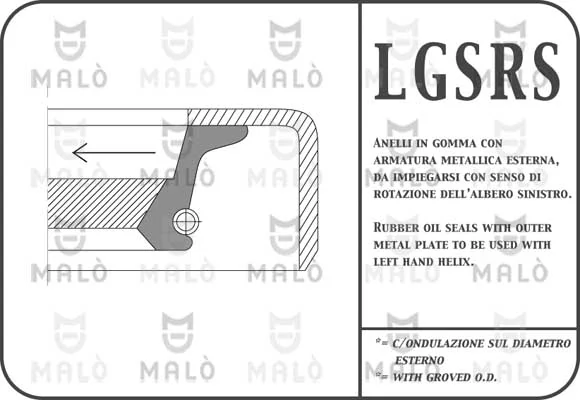 Сальник коленвала двигуна, задній Lancia Kappa 