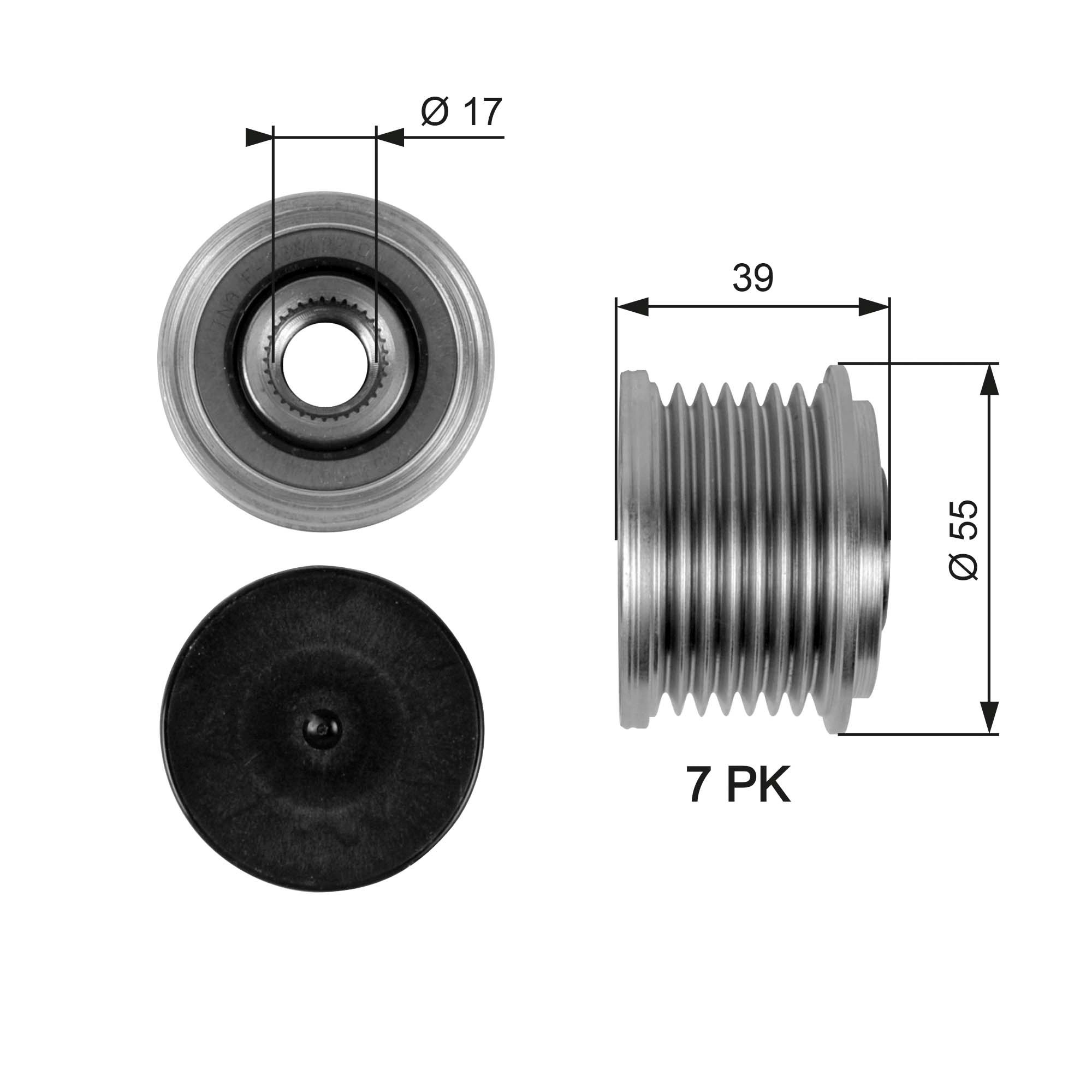Обгонна муфта генератора на Mercedes S  W220