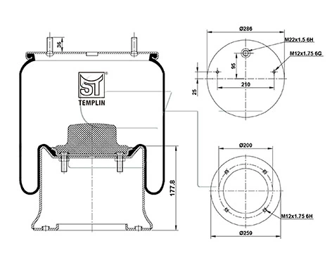 RML75139C2 Blacktech Ресора пневматичної підвіски