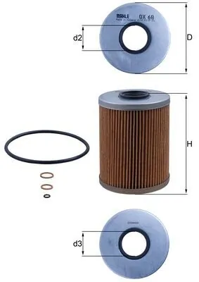 Масляний фільтр двигуна Mahle Original OX68D ціна, від 7.31 USD