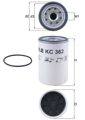 KC362D Mahle Original Фільтр палива
