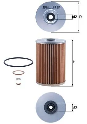 Масляний фільтр двигуна Mahle Original OX32D ціна, від 4.23 USD