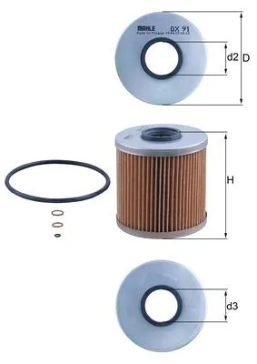 Масляний фільтр двигуна Mahle Original OX91D ціна, від 5.86 USD