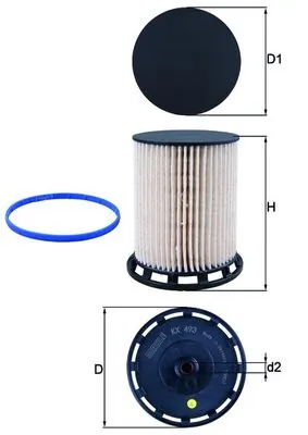 KX493D Mahle Original Фільтр палива