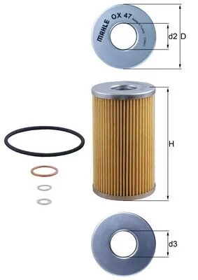 Масляний фільтр двигуна Mahle Original OX47D ціна, від 4.77 USD