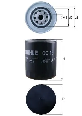 Масляний фільтр двигуна Mahle Original OC15 ціна, від 12.96 USD
