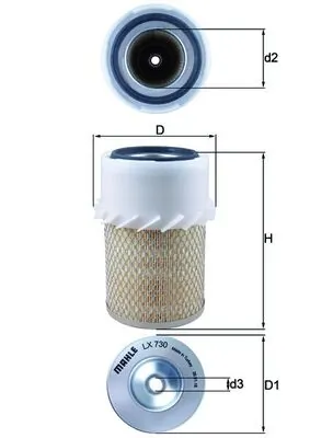 LX730 Mahle Original Повітряний фільтр двигуна