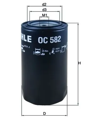 OC582 Mahle Original Фільтр масла