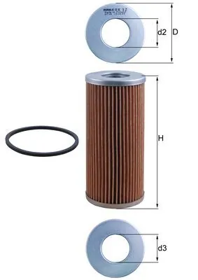 Масляний фільтр двигуна Mahle Original OX12D ціна, від 3.98 USD