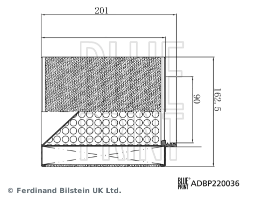 Елемент повітряного фільтра Blue Print ADBP220036 ціна, від 28.35 USD