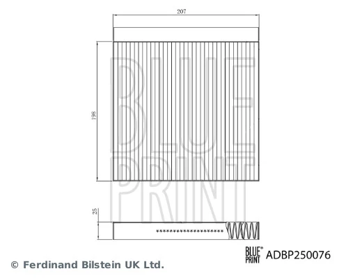 Фільтр повітряний обігрівача Blue Print ADBP250076 ціна, від 9.90 USD
