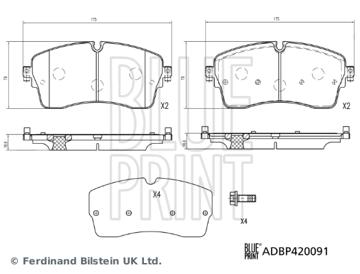 LR134638 Land Rover Передні гальмівні колодки