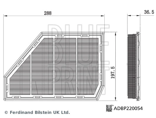 Елемент повітряного фільтра Blue Print ADBP220054 ціна, від 16.47 USD