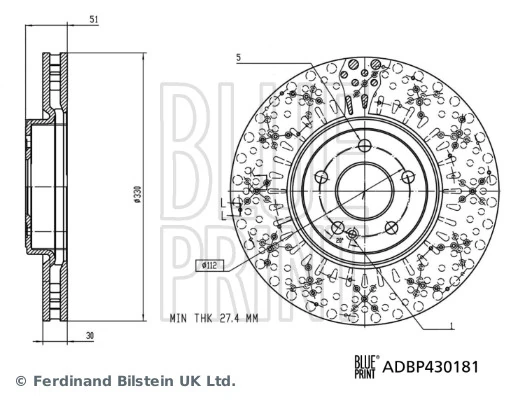 Диск переднього гальма Mercedes A247421201207 ціна, від 76.25 USD