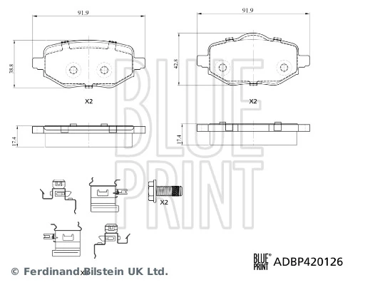 1680301680 Opel Колодки гальмівні задні, дискові