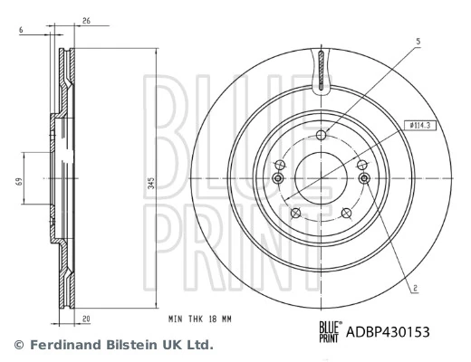 Задні дискові гальма Blue Print ADBP430153 ціна, від 77.70 USD