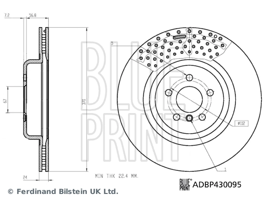 Задні дискові гальма Blue Print ADBP430095 ціна, від 108.80 USD