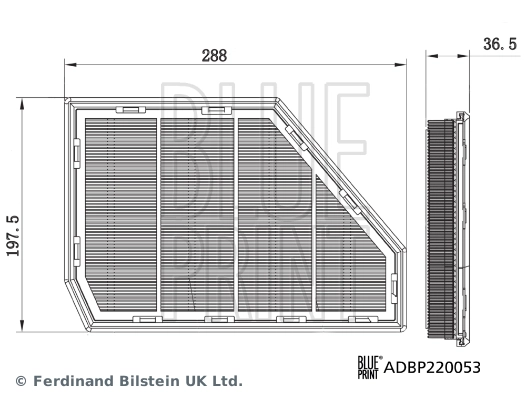 Елемент повітряного фільтра Blue Print ADBP220053 ціна, від 16.60 USD