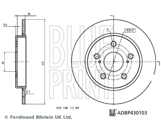 Задні дискові гальма Blue Print ADBP430103 ціна, від 29.09 USD