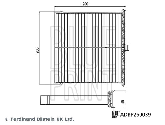 Фільтр повітряний обігрівача Blue Print ADBP250039 ціна, від 13.77 USD
