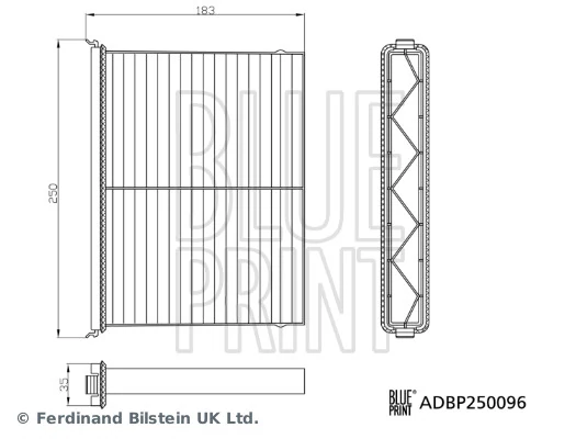 Фільтр повітряний обігрівача Blue Print ADBP250096 ціна, від 25.56 USD