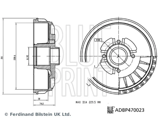 Барабан гальмівний задній ABE C6R025ABE ціна, від 75.17 USD