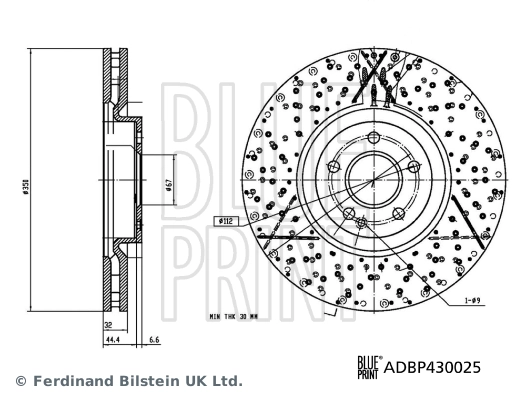ADBP430025 Blue Print Гальмо дискове переднє