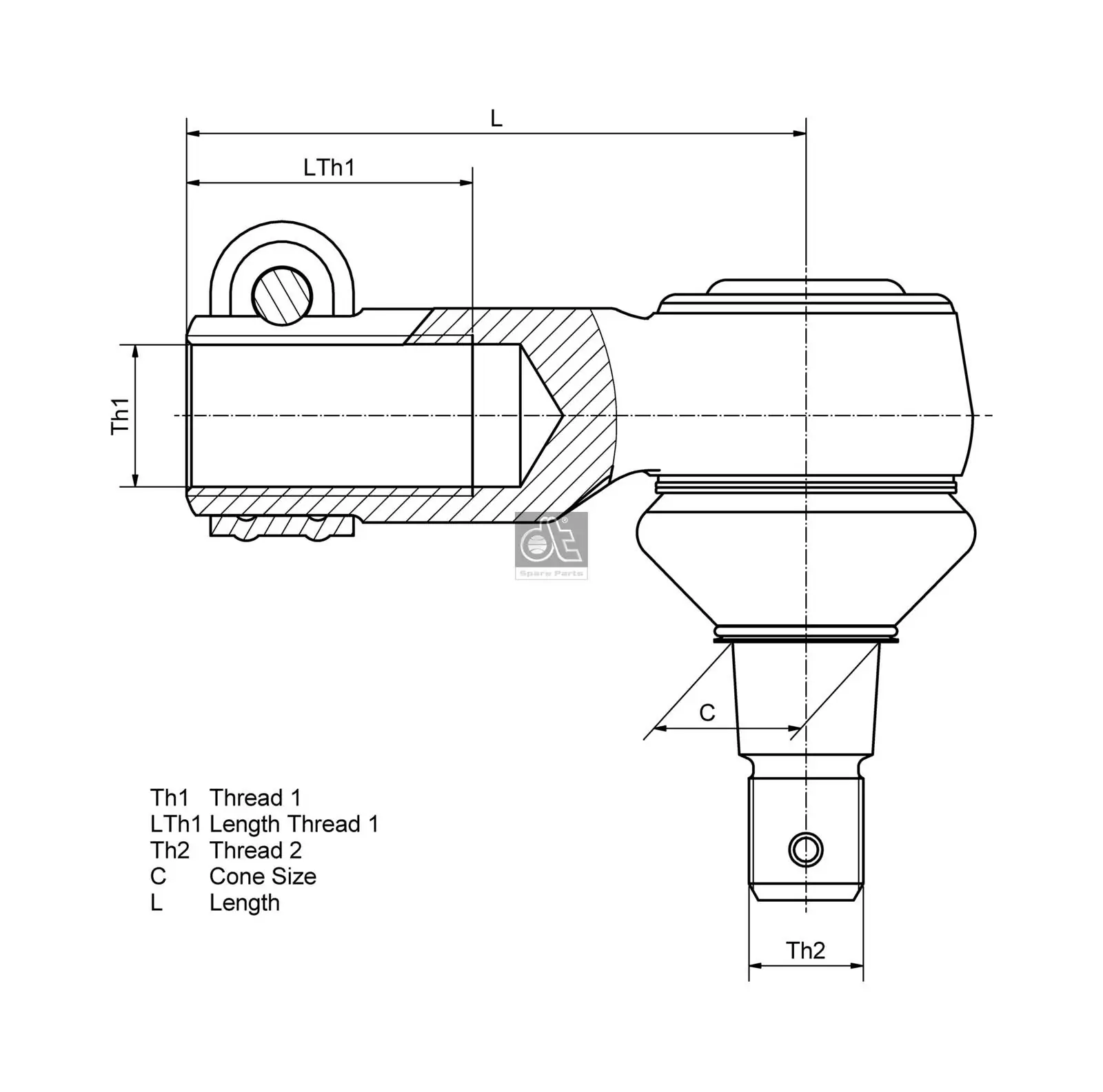 Накінечник поздовжньої рульової тяги 5001849879 Renault (RVI)
