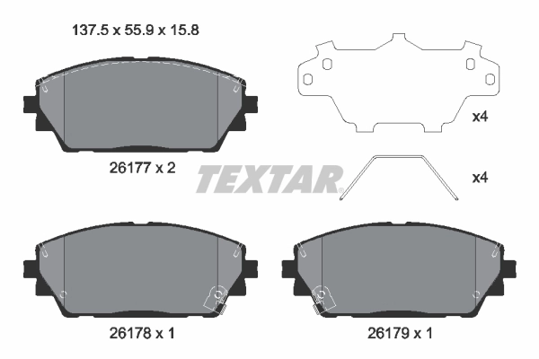 2617701 Textar Передні гальмівні колодки