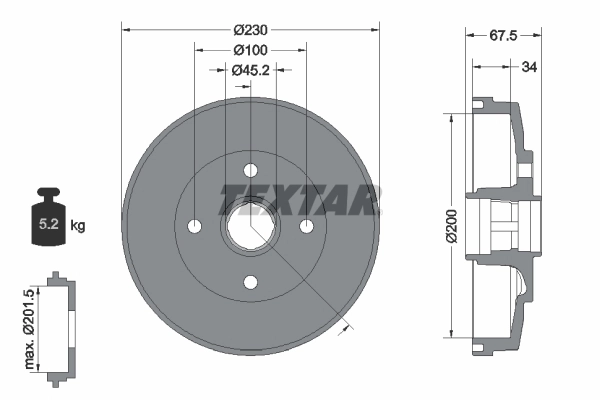 Барабан гальмівний задній VALEO 58411FD100 ціна, від 42.29 USD