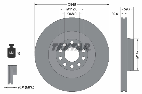 986479589 Bosch Гальмо дискове переднє