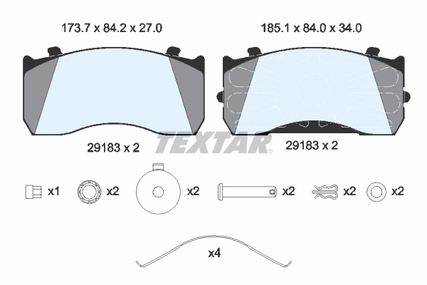 2918301 Textar Передні гальмівні колодки