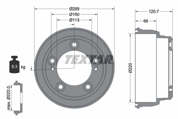 Барабан гальмівний задній Hyundai/Kia 584114F000 ціна, від 53.15 USD