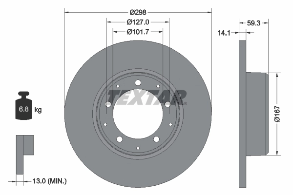 Купити SDB100980 Land Rover Диск заднього гальма