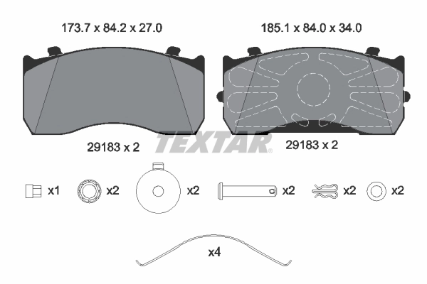 2918302 Textar Передні гальмівні колодки