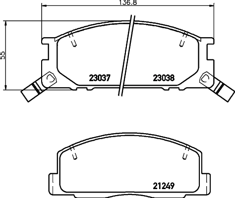 Гальмівні колодки Toyota 0449128111 ціна, від 24.63 USD