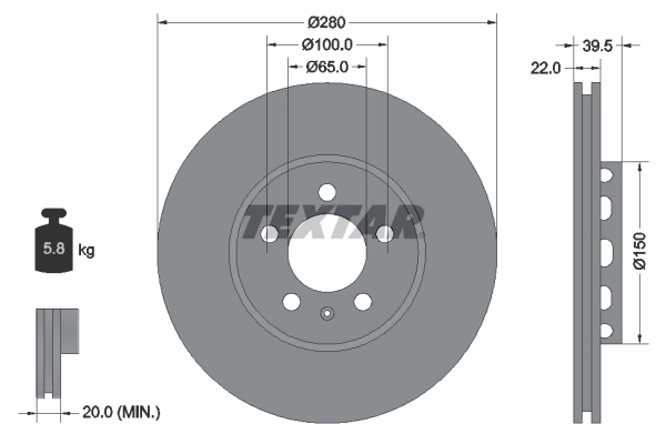 Гальмо дискове переднє на Volkswagen Passat B3, B4 3A5, 351, 315