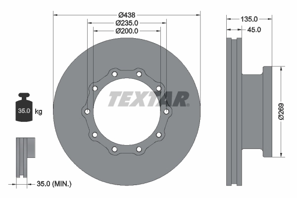 Диск переднього гальма Renault (RVI) 5021200818 ціна, від 127.69 USD