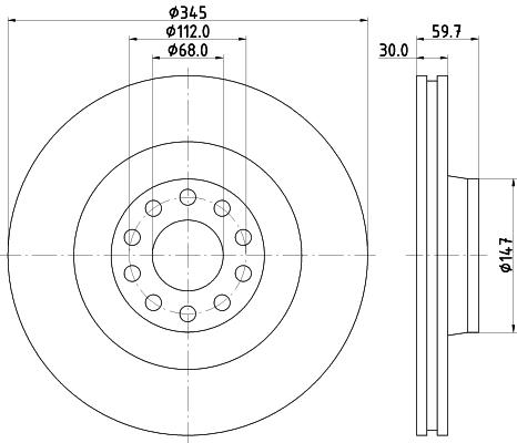 Диск переднього гальма Bosch 986479589 ціна, від 108.58 USD
