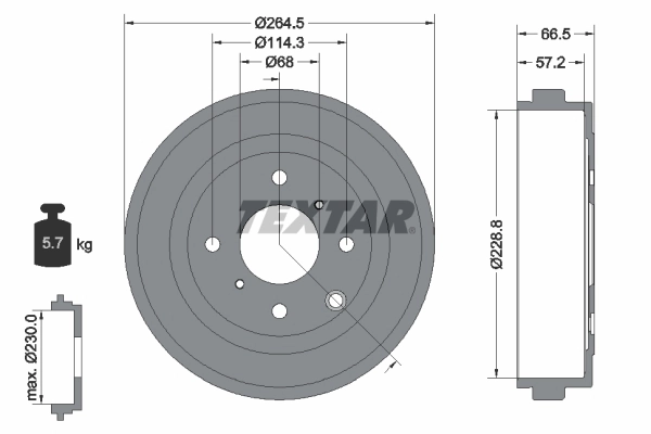 Барабан гальмівний задній BD6884 Kavo Parts