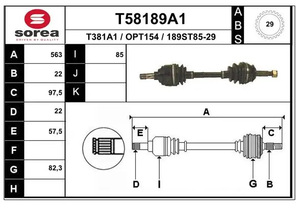 Привід передній лівий Magneti Marelli TDS0302 ціна, від 90.88 USD